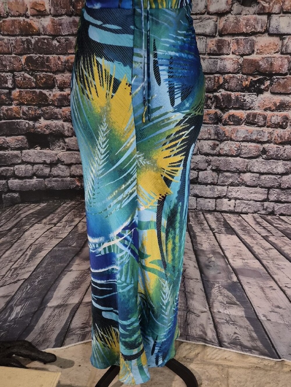 Cache Blue & Yellow Tropical Wrap Maxi Dress - Picture 9 of 9